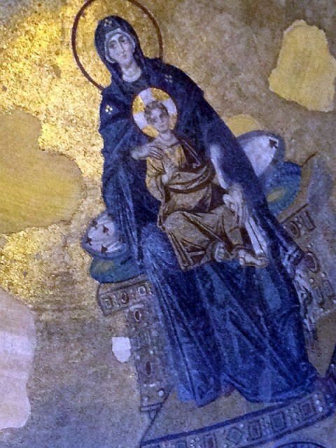 Mosaic from Virgin and child Hagia Sopia